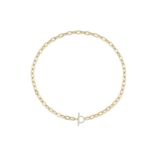 14KY .13ct Diamond Paperclip Toggle Necklace Kiefer Jewelers Lutz, FL