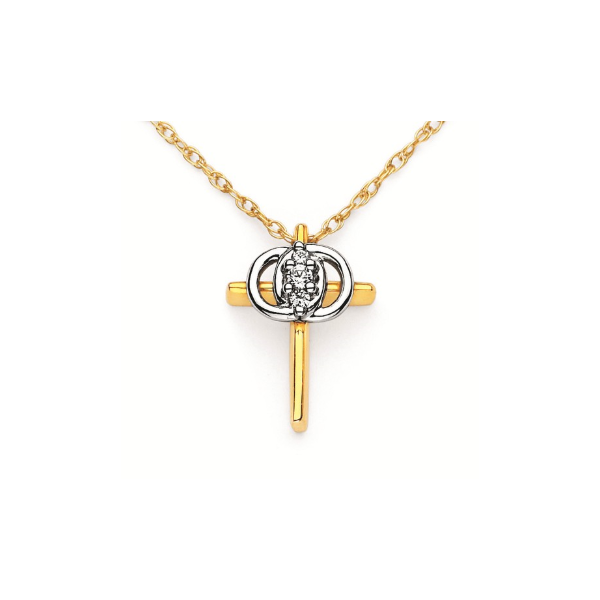 14KYW 0.05ctw Christian Diamond Marriage Symbol Necklace Kiefer Jewelers Lutz, FL
