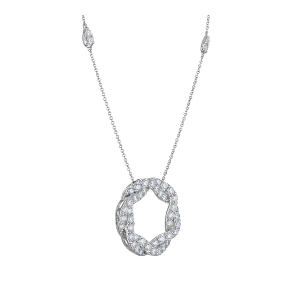 14KW 2.4CTW Diamond Circle Twist Pendant Kiefer Jewelers Lutz, FL