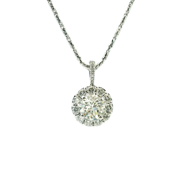 14KW 1.81CTW Diamond Halo Pendant Kiefer Jewelers Lutz, FL