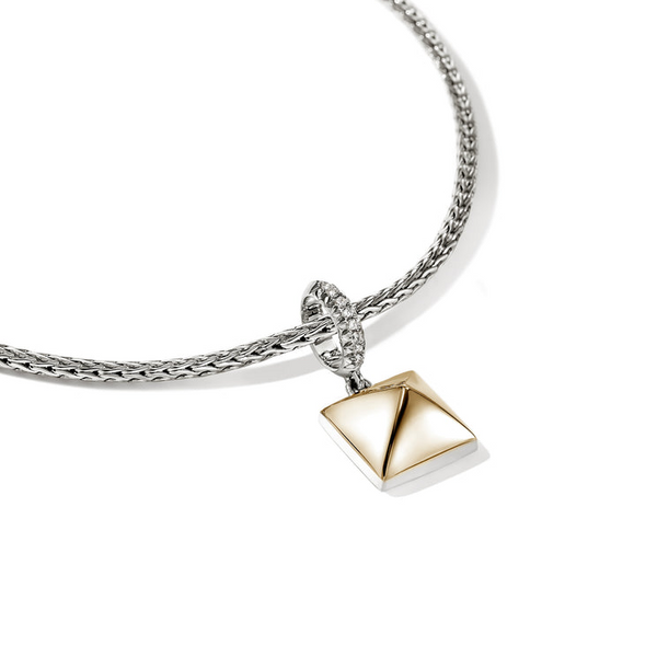 SS/14KY Diamond Pave Icon Stud Necklace by John Hardy Image 2 Kiefer Jewelers Lutz, FL