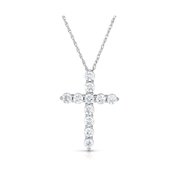 14KW 0.25CTW Small Diamond Cross Pendant Kiefer Jewelers Lutz, FL