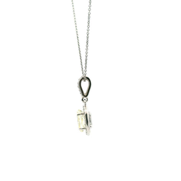 14KW 1.2CTW Oval Diamond Halo Pendant Image 3 Kiefer Jewelers Lutz, FL