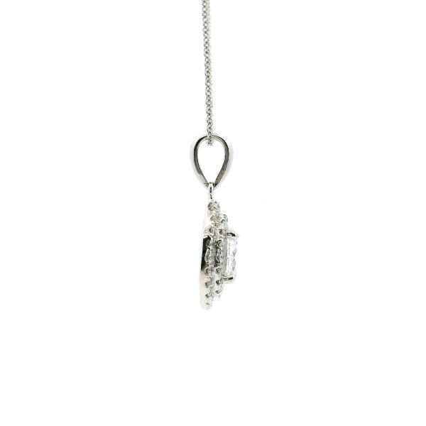 14KW 1CTW Diamond Oval Double Halo Pendant Image 3 Kiefer Jewelers Lutz, FL