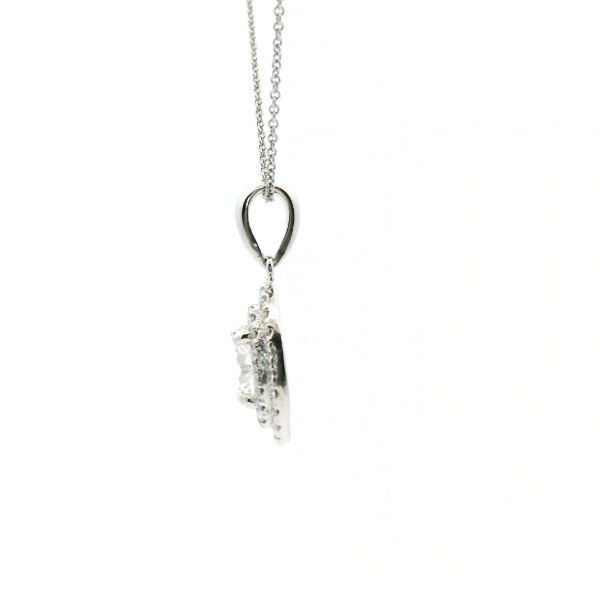 14KW 1CTW Diamond Oval Double Halo Pendant Image 4 Kiefer Jewelers Lutz, FL