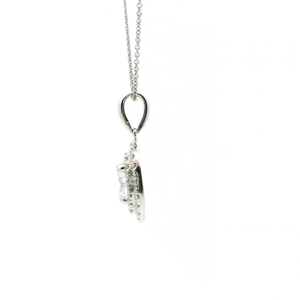 14KW 1CTW Diamond Oval Double Halo Pendant Image 4 Kiefer Jewelers Lutz, FL