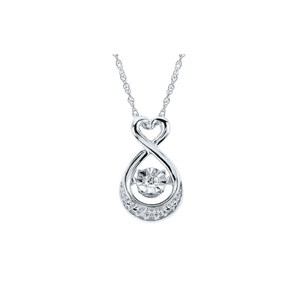 Sterling Silver Shimmering Diamond Infinity Necklace Kiefer Jewelers Lutz, FL