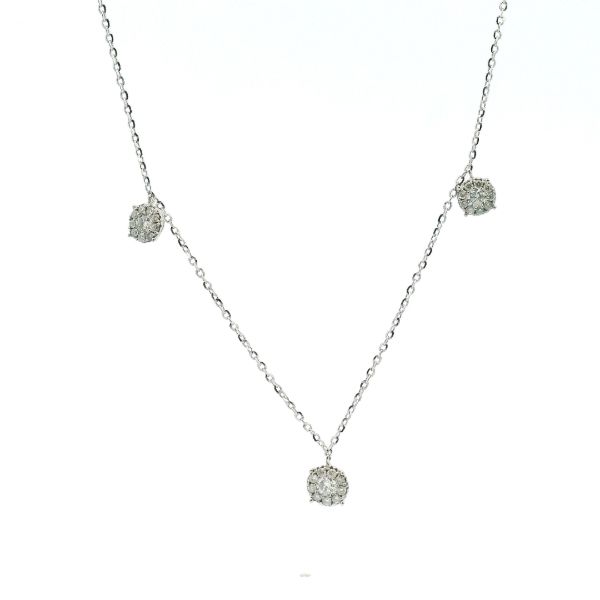 14KW 0.50CTW Diamond Cluster Dangle Necklace Kiefer Jewelers Lutz, FL