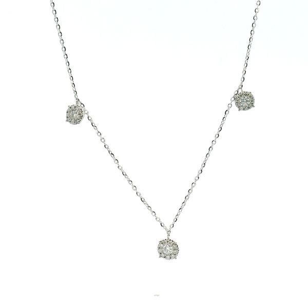 14KW 0.50CTW Diamond Cluster Dangle Necklace Kiefer Jewelers Lutz, FL