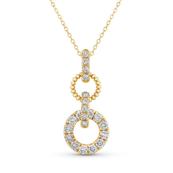 14KY 0.50CTW Diamond Double Circle Necklace Kiefer Jewelers Lutz, FL
