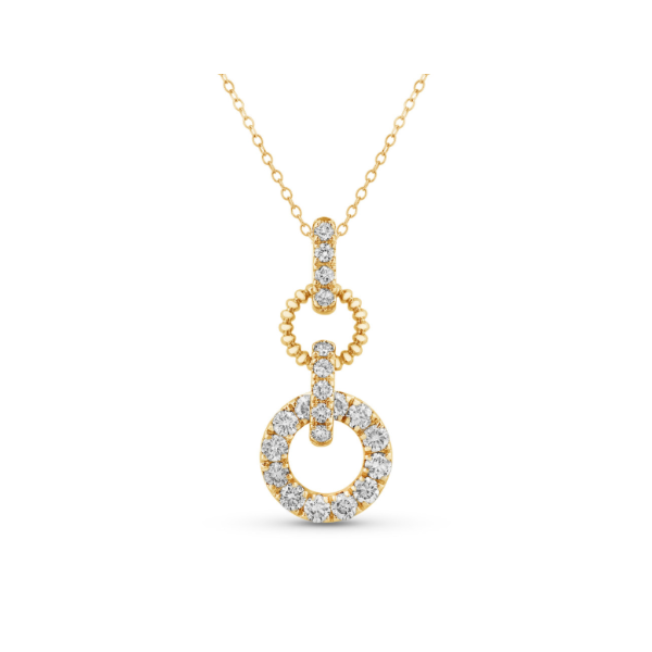 14KY 0.50CTW Diamond Double Circle Necklace Kiefer Jewelers Lutz, FL