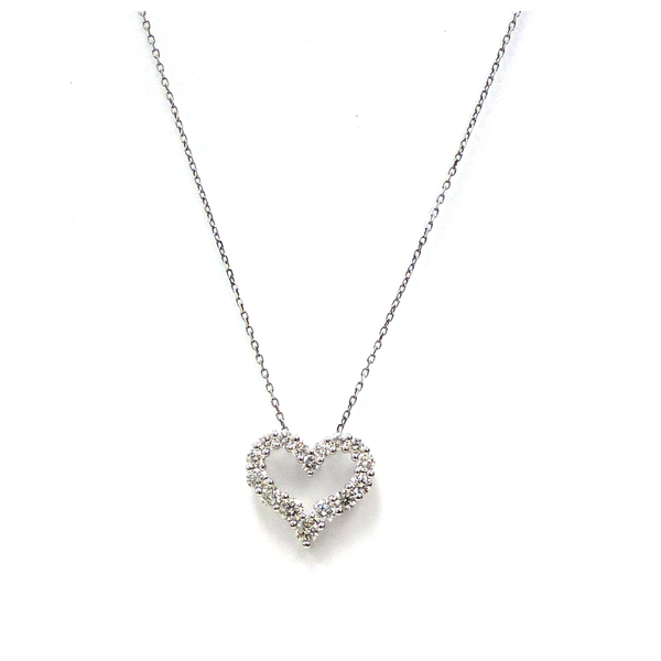 14KW 1CTW Large Diamond Heart Pendant Kiefer Jewelers Lutz, FL