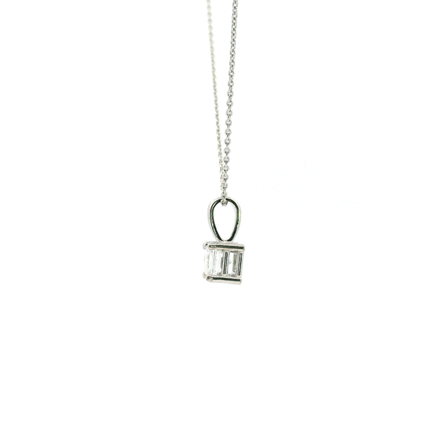 14KW 0.32CT Princess Cut Solitaire Pendant Image 4 Kiefer Jewelers Lutz, FL