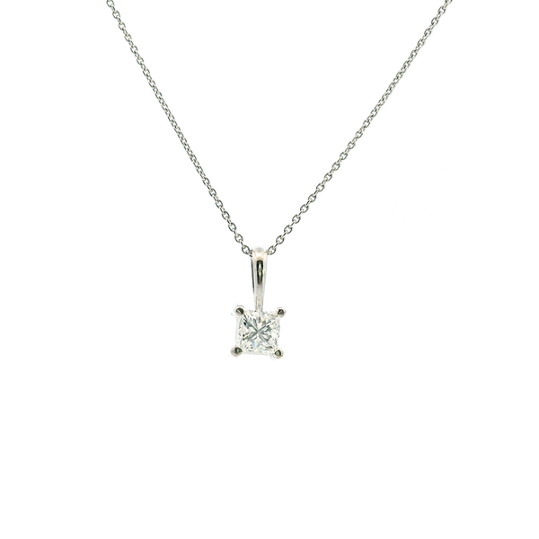 14KW 0.32CT Princess Cut Solitaire Pendant Kiefer Jewelers Lutz, FL