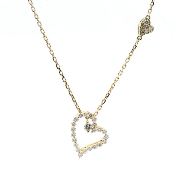 18KY 0.40CTW Diamond Princess Heart Necklace by Roberto Coin Kiefer Jewelers Lutz, FL