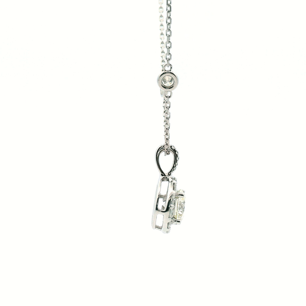 14KW Diamond Halo Pendant Image 3 Kiefer Jewelers Lutz, FL