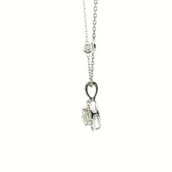 14KW Diamond Halo Pendant Image 4 Kiefer Jewelers Lutz, FL