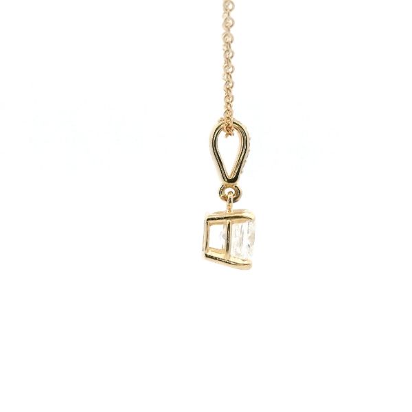14KY 0.91CTW Cusion Cut Diamond Solitaire Pendant Image 3 Kiefer Jewelers Lutz, FL