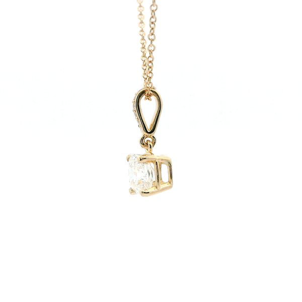 14KY 0.91CTW Cusion Cut Diamond Solitaire Pendant Image 4 Kiefer Jewelers Lutz, FL