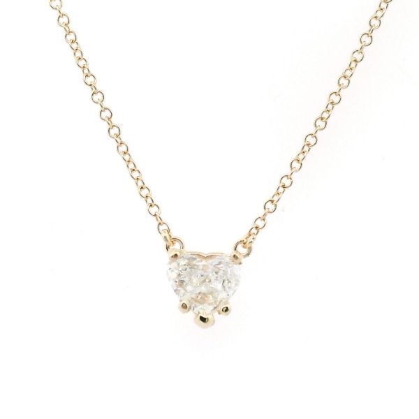 14KY 0.56CTW Heart Shaped Diamond Solitaire Necklace Kiefer Jewelers Lutz, FL