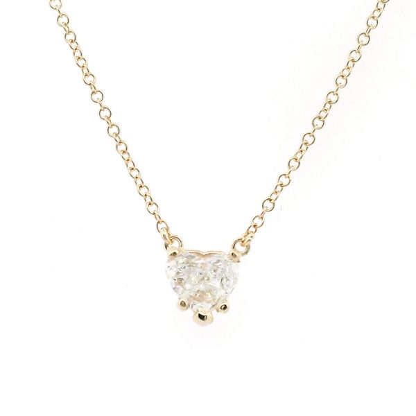 14KY 0.56CTW Heart Shaped Diamond Solitaire Necklace Kiefer Jewelers Lutz, FL