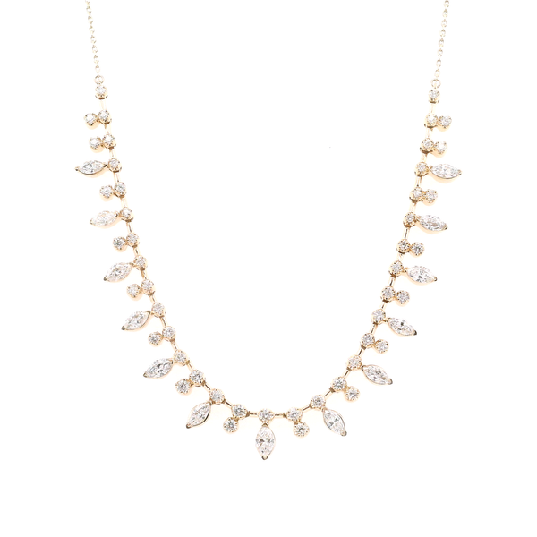 14KY 1.50CTW Marquise and Round Diamond Dangle Necklace Kiefer Jewelers Lutz, FL