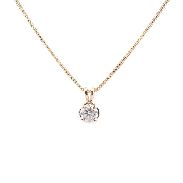 14KY 0.70CT Round Diamond Solitaire Pendant Kiefer Jewelers Lutz, FL