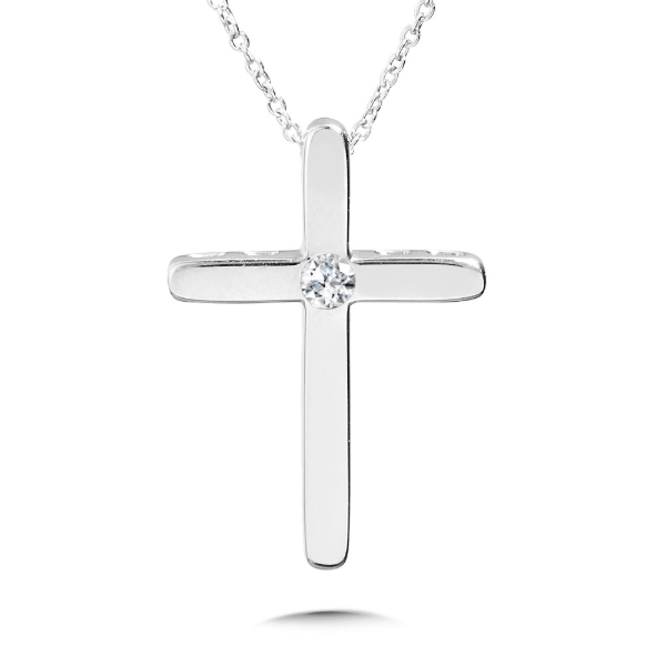 Sterling Silver Diamond Cross Pendant Kiefer Jewelers Lutz, FL