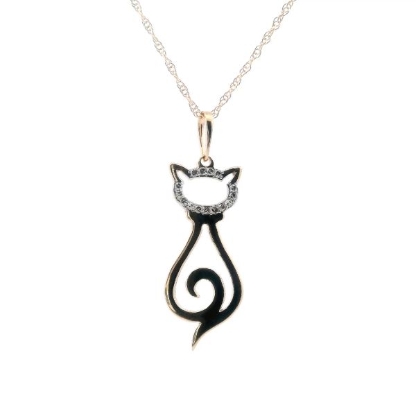 10KY 0.05CTW Diamond Cat Pendant Kiefer Jewelers Lutz, FL