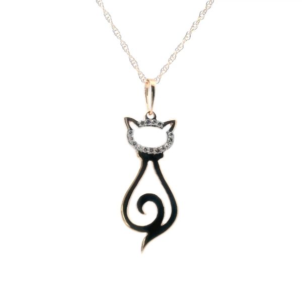10KY 0.05CTW Diamond Cat Pendant Kiefer Jewelers Lutz, FL