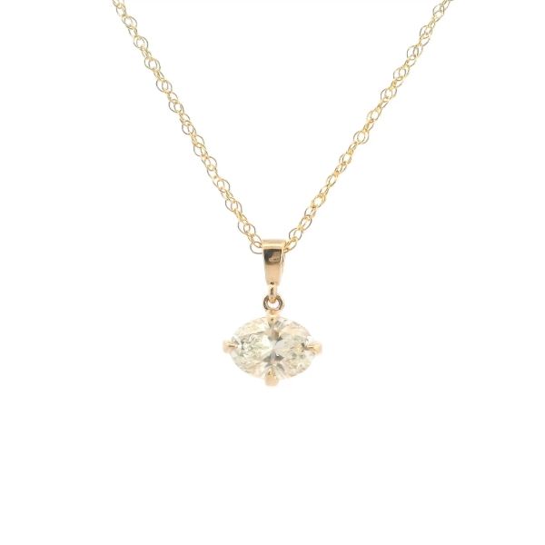 14KY Compass Set Diamond Oval Pendant Kiefer Jewelers Lutz, FL
