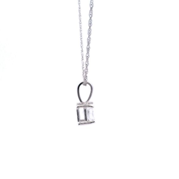 14KW 0.49CT Princess Cut Diamond Solitaire Pendant Image 4 Kiefer Jewelers Lutz, FL