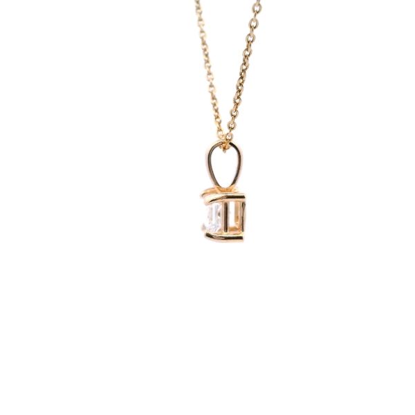 14KY 0.30CT Princess Cut Diamond Solitaire Pendant Image 3 Kiefer Jewelers Lutz, FL