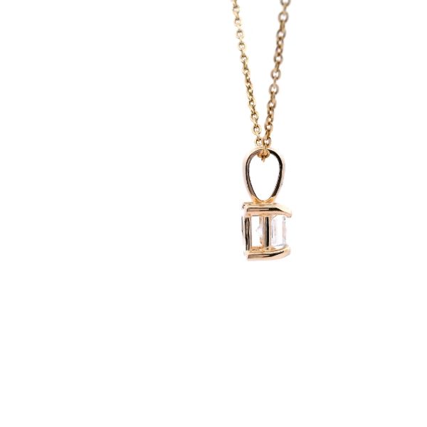 14KY 0.30CT Princess Cut Diamond Solitaire Pendant Image 4 Kiefer Jewelers Lutz, FL
