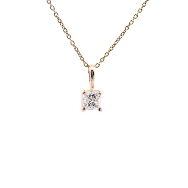 14KY 0.30CT Princess Cut Diamond Solitaire Pendant Kiefer Jewelers Lutz, FL