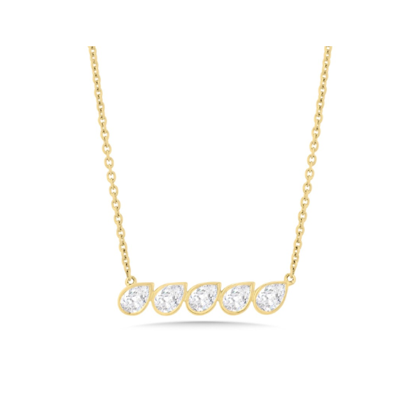 14KY 0.50CTW Pear Shape Diamond Bar Necklace Kiefer Jewelers Lutz, FL