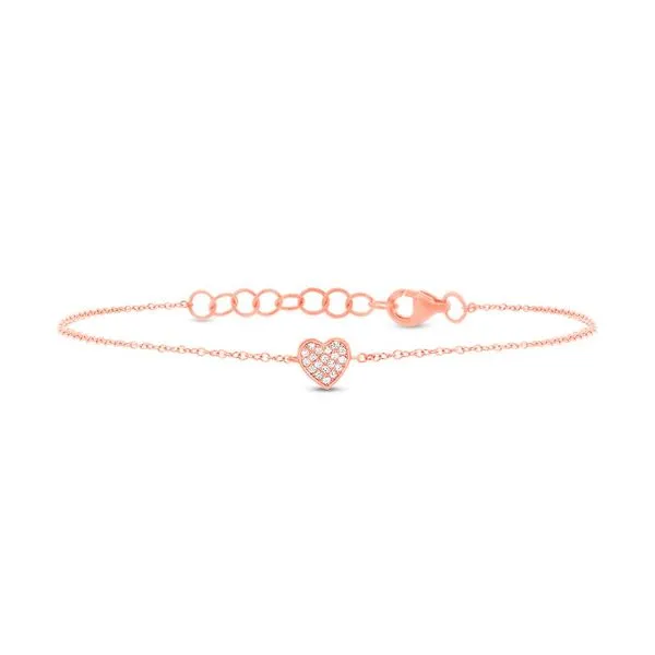 14K Pave' Diamond Heart Bracelet Kiefer Jewelers Lutz, FL