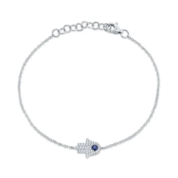 Diamond & Sapphire Hamsa Bracelet Kiefer Jewelers Lutz, FL