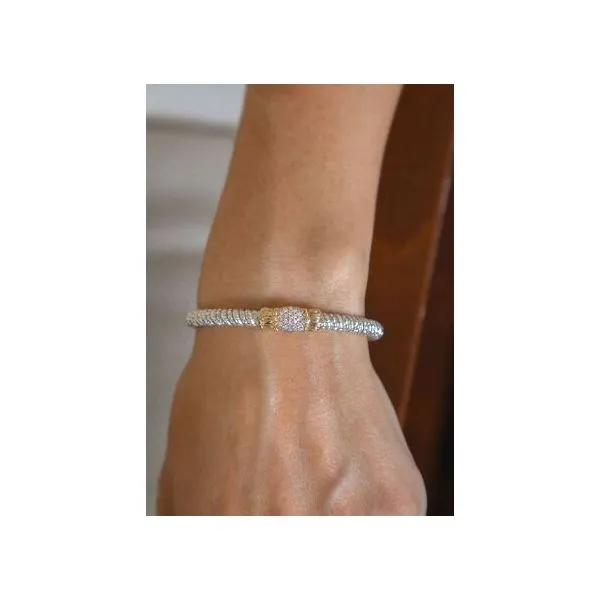Vahan Sterling Silver and 14K Diamond Bracelet Image 2 Kiefer Jewelers Lutz, FL