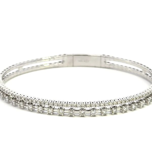 14K and Titanium Wire Diamond Bangle Bracelet Image 2 Kiefer Jewelers Lutz, FL