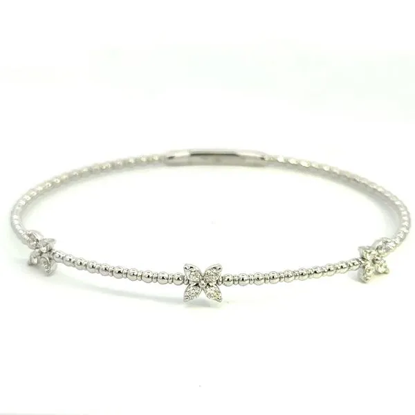 14K and Titanium Wire Diamond Bangle Bracelet Image 4 Kiefer Jewelers Lutz, FL