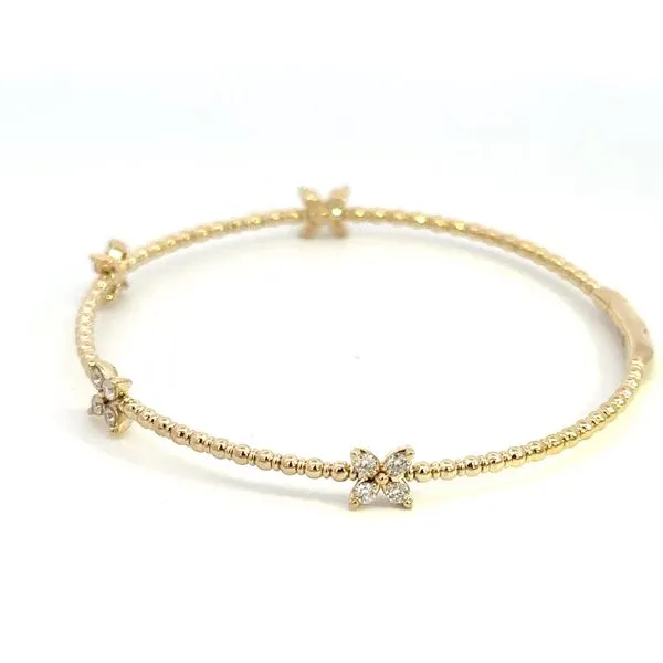 14K and Titanium Wire Diamond Bangle Bracelet Image 4 Kiefer Jewelers Lutz, FL