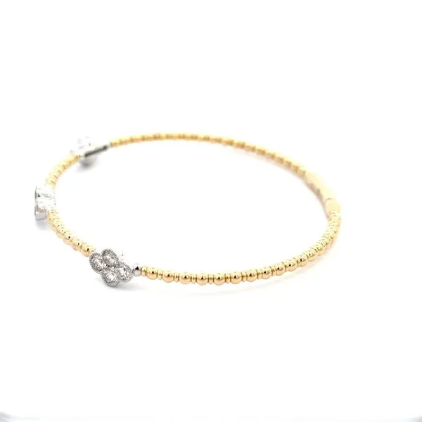 14K Two-Tone 1CTW Clover Flexie Bangle Bracelet Image 3 Kiefer Jewelers Lutz, FL