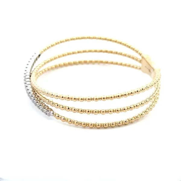 14K Two-Tone .60CTW Triple Row Flexie Diamond Bangle Bracelet Image 2 Kiefer Jewelers Lutz, FL