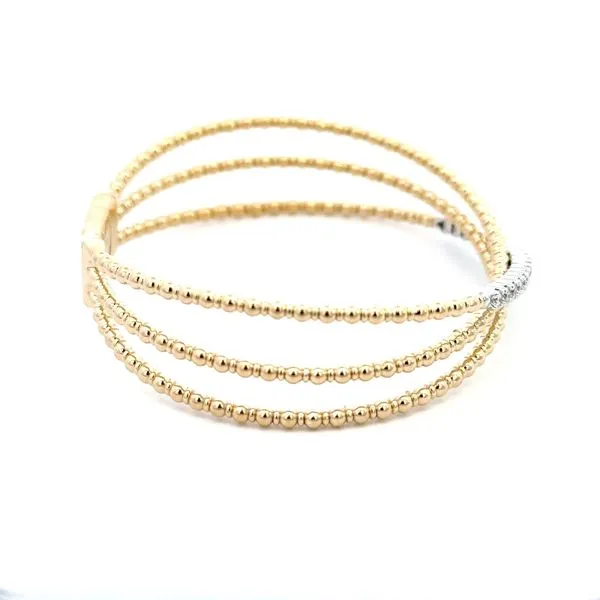 14K Two-Tone .60CTW Triple Row Flexie Diamond Bangle Bracelet Image 3 Kiefer Jewelers Lutz, FL