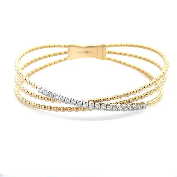 14K Two-Tone .60CTW Triple Row Flexie Diamond Bangle Bracelet Kiefer Jewelers Lutz, FL