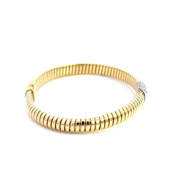 18K Two-Tone Diamond Flex Bangle Bracelet Image 2 Kiefer Jewelers Lutz, FL