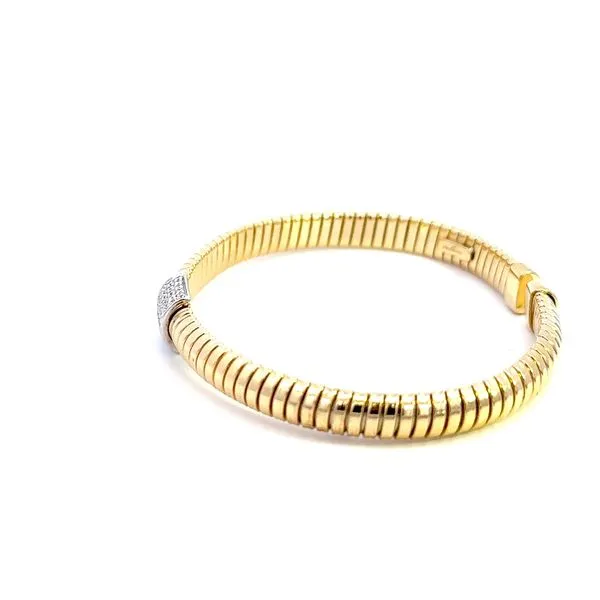 18K Two-Tone Diamond Flex Bangle Bracelet Image 3 Kiefer Jewelers Lutz, FL