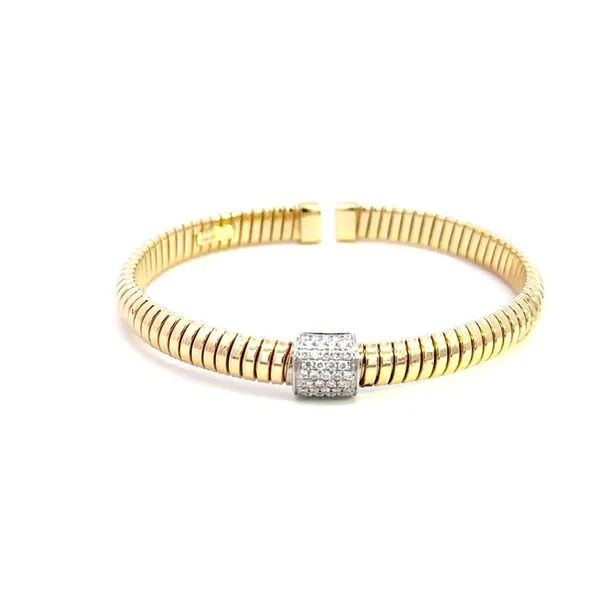 18K Two-Tone Diamond Flex Bangle Bracelet Kiefer Jewelers Lutz, FL