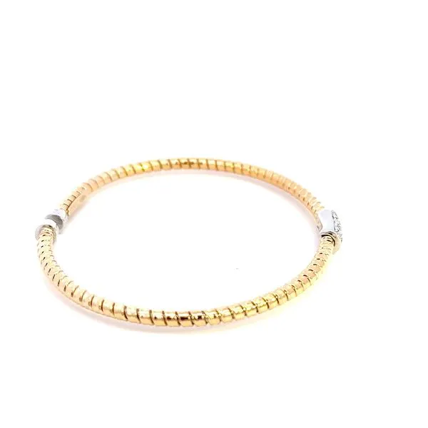 18K Two-Tone Mini Diamond Flex Bangle Bracelet Image 2 Kiefer Jewelers Lutz, FL
